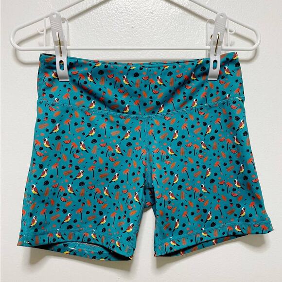 I Am Becoming Tucan Tropical Teal Print Shorts - Picture 1 of 7